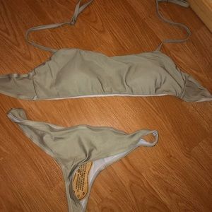 Mint green thong bikini